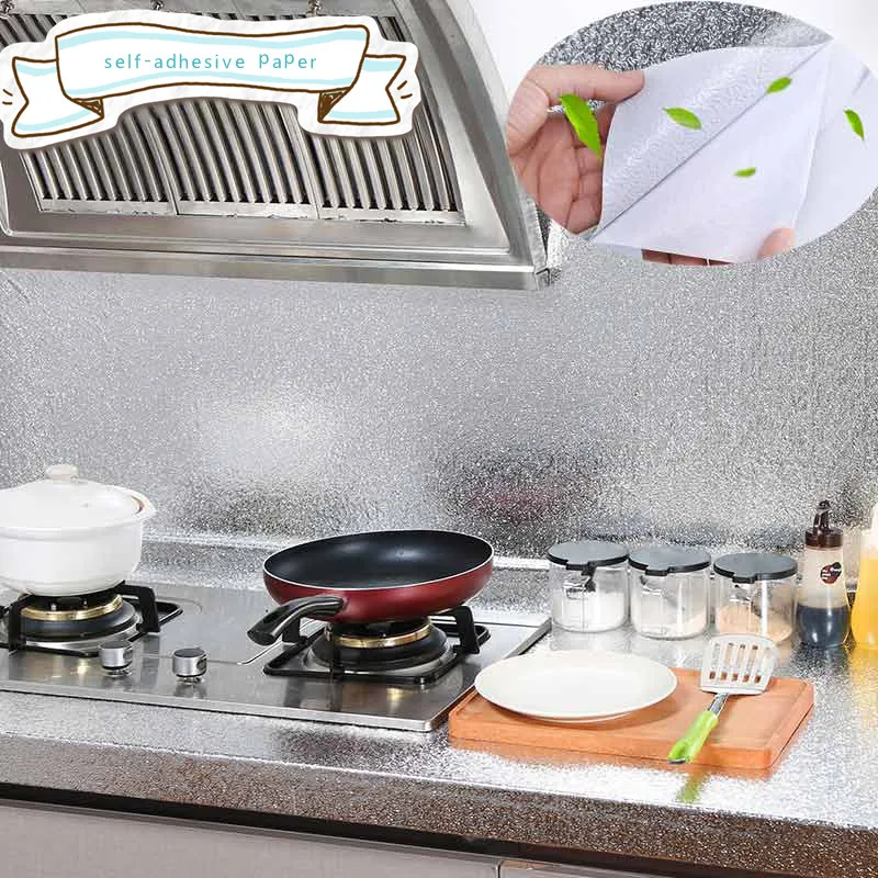 

Self-adhesive Kitchen Decoration Oil-proof Stickers Home Oil Fume Stickers Waterproof and Moisture-proof Aluminum Foil Wallpaper
