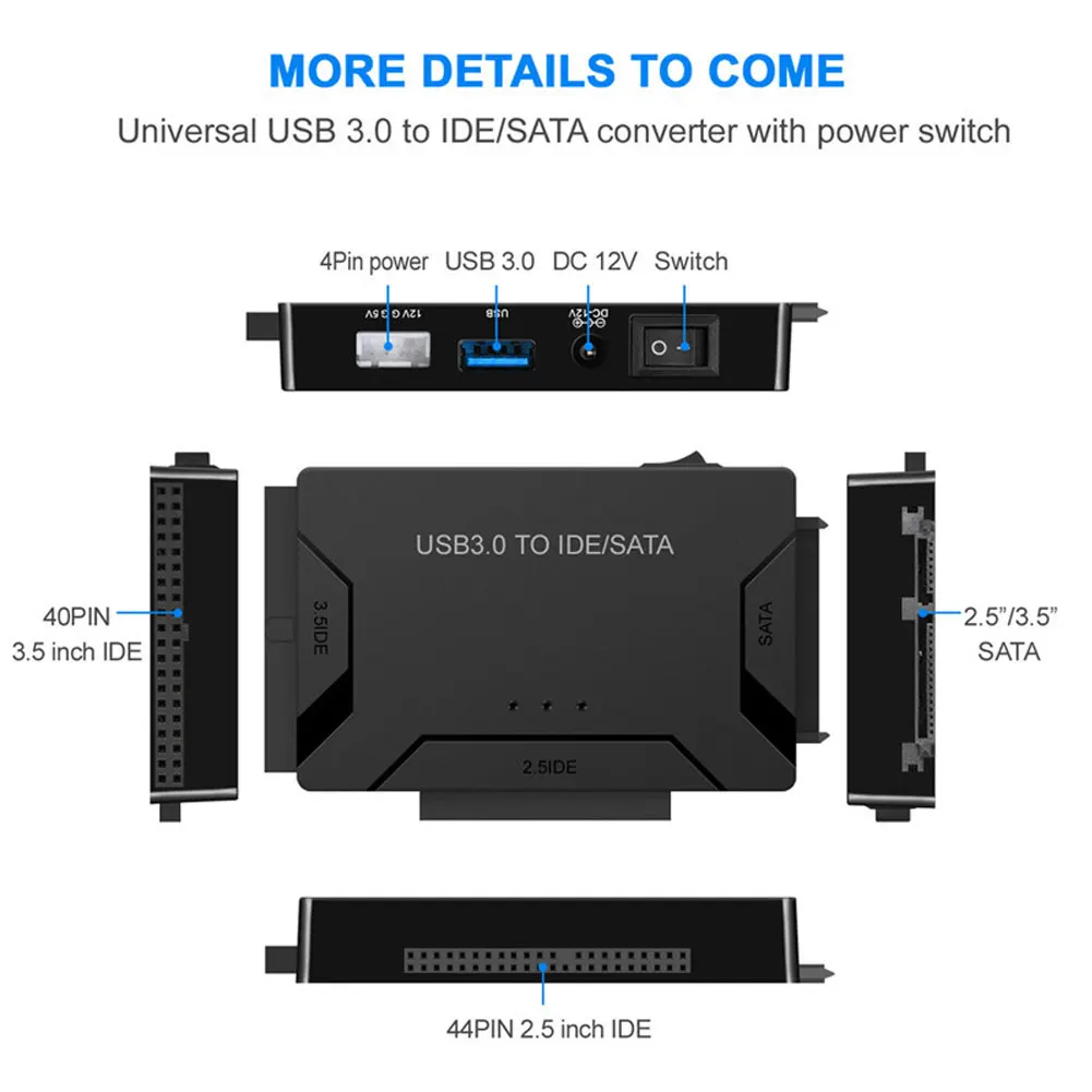 Адаптер для жесткого диска 3 в 1 USB 0 на SATA IDE ATA 5 Гбит/с ПК ноутбука 2 дюйма драйвер с