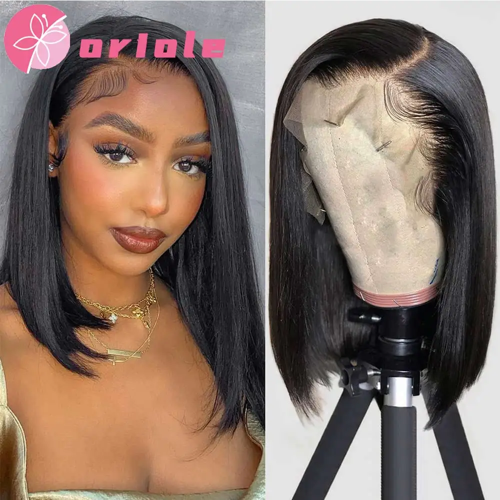 

Bob Wig Bone Straight Bob Wig Lace Front Human Hair Wigs For Women HD Transparent Lace Frontal Wig 180% Glueless Wig Human Hair