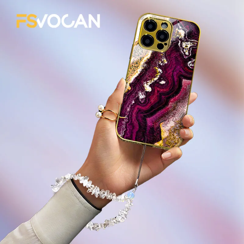 Чехол с ремешком ручной работы натуральным драгоценным камнем для iPhone 15 14 13 12 11 Pro