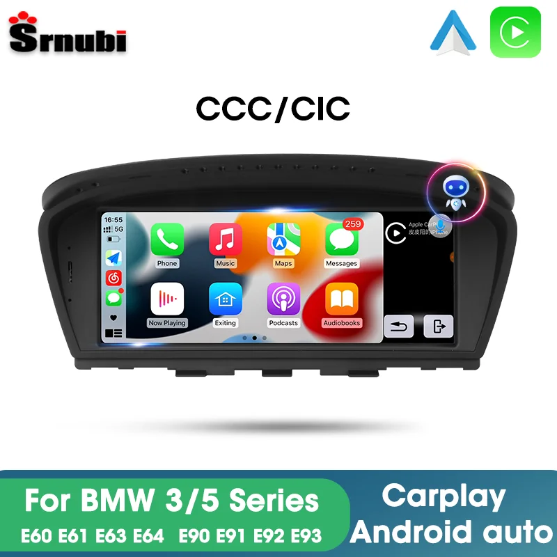 

Srnubi 8.8” Android 11 Car Radio for BMW 3 5Series E60 E61 E63 E64 E90 E91 E92 E93 CCC CIC System 2Din Carplay Navigation Stereo