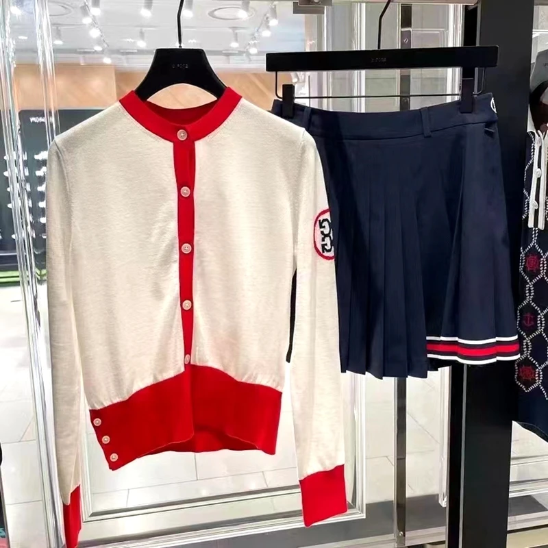 2022 Golf Clothing Women's Korean Brand Sweater Long Sleeve High Elastic Anti Pilling Cardigan Slim Lady's Sweater Knitted Top