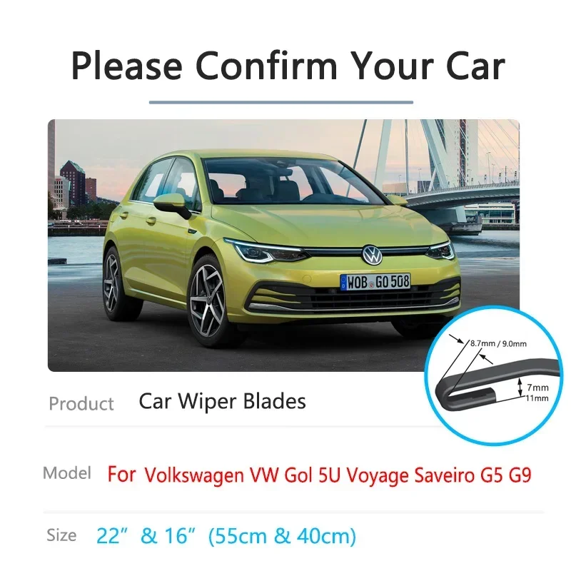 Передние стеклоочистители для Volkswagen VW Gol 5U Voyage Saveiro 2008 ~ 2022 очистка лобового стекла
