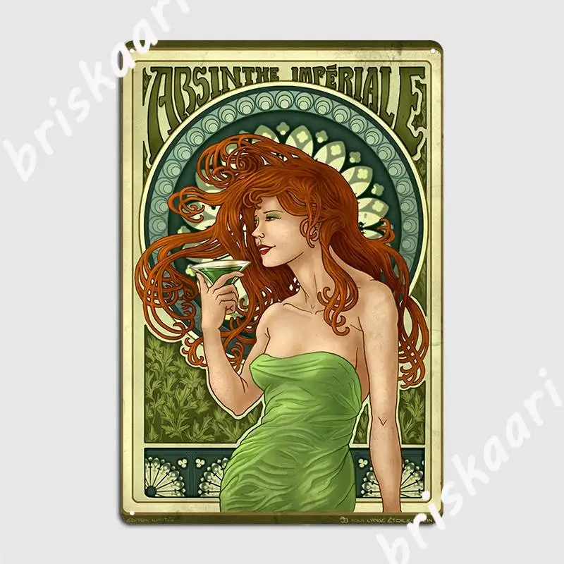 

Императорский металлический знак Absinthe, индивидуальная Настенная роспись, роспись, оловянный знак, плакат