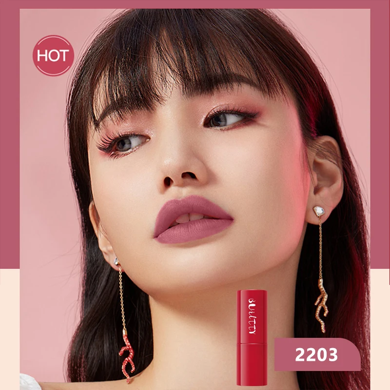Мини-помада New Korean Makeup красный цвет 24 часа водостойкая матовая длительная стойкость нюдового розового оттенка Милый матовый красота.