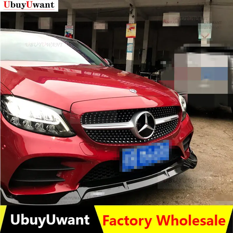 

Car Front Bumper Splitter Lip Spoiler Diffuser Protection Cover Trim Body Kits For Mercedes Benz W205 C205 C63 2014-2020