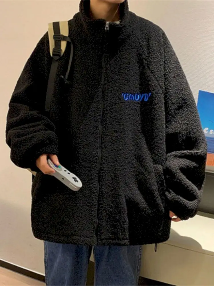 Куртка мужская из овечьей шерсти на молнии с высоким воротником |