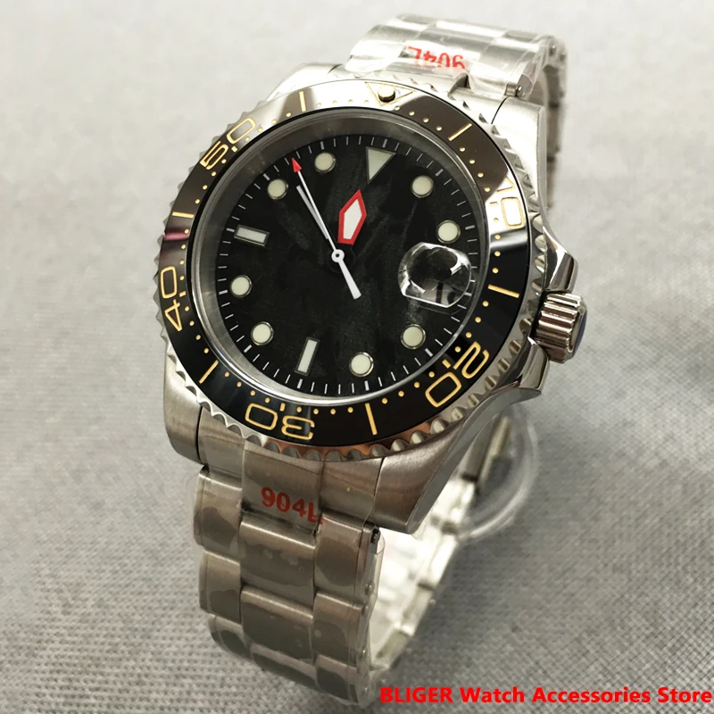 

BLIGER Black Dial MingZhu2813 NH35 NH36 PT5000 Men's Watch 41mm Case Sapphire Glass Oyster Strap Sliding Lock mechanical watches