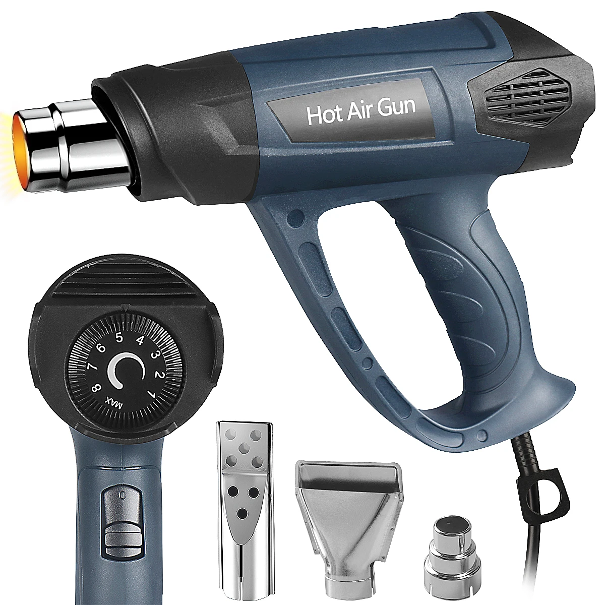 

Heat Gun, 1800W WOZOBUY Heavy Duty Hot Air Gun Kit Variable Temperature Control with 2-Temp Settings 752℉~1112℉ Overload Protect