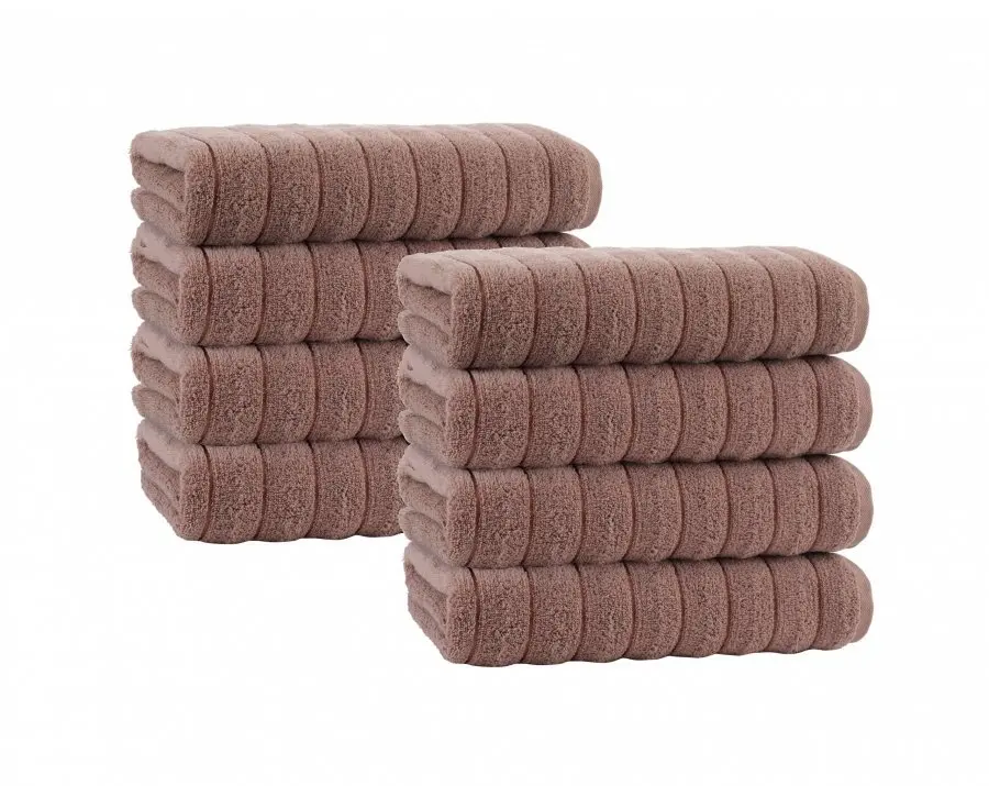 

Soft, Absorbent 8 Piece Quick Dry Turkish Vague Hand Towels Range - Non-Twist Perfect for Home, Bathroom, Kitchen & Gym Use.