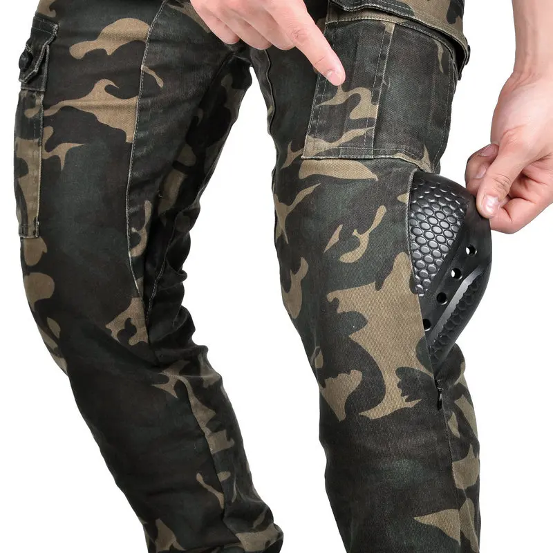 Moto Protective Riding Motorcycle Parts For Women Men Man Jeans Pants Camouflage Trousers Tooling Locomotive Pants High Qualit enlarge