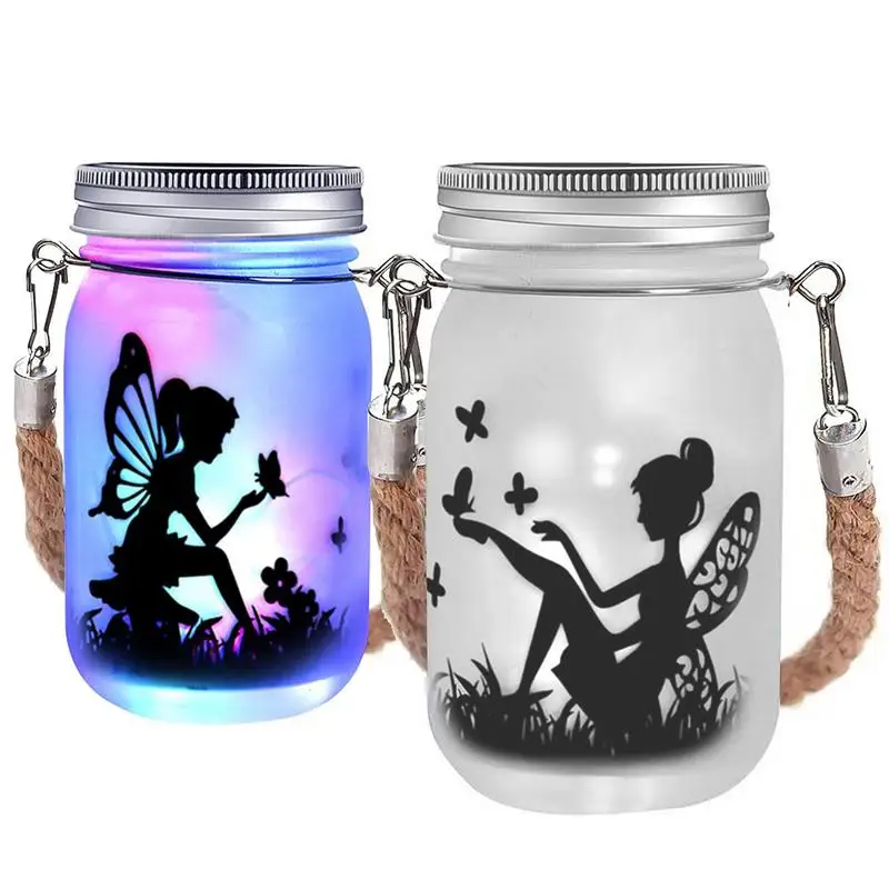 

Hanging Mason Jar Solar Lights Set Of 2 Waterproof Solar Lanterns Garden Lights Solar Lanterns For Balcony Backyard Garden Fence