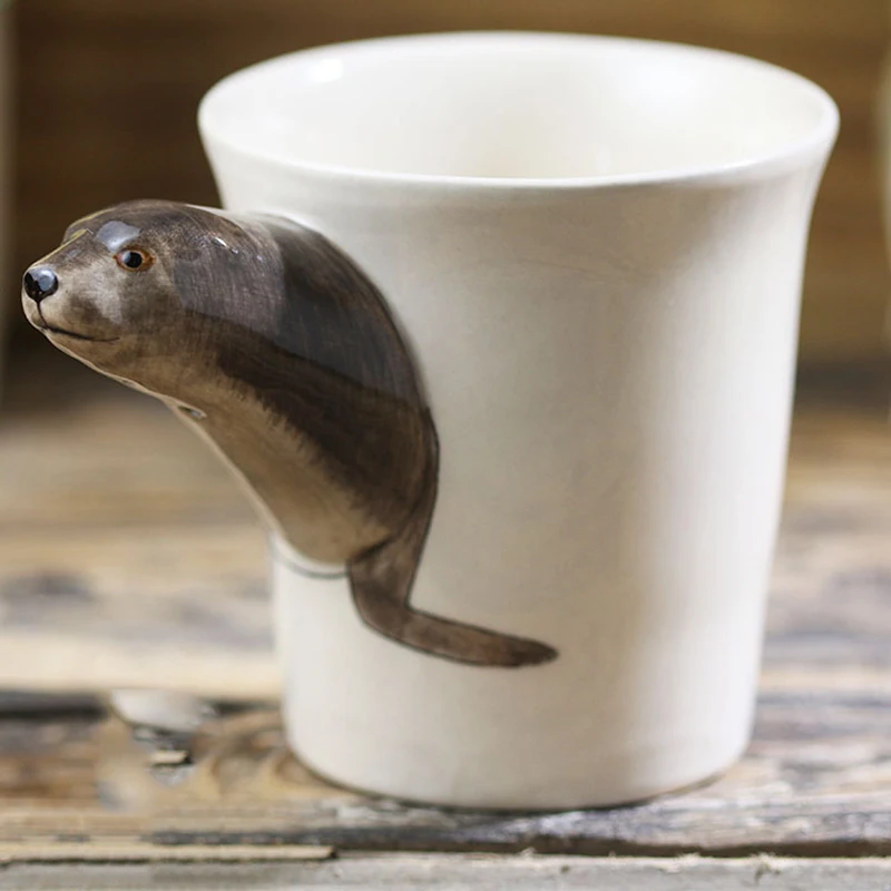 Sea Lion Cup Handmade Animal Coffee Cartoon Ceramic Gift Creative | Дом и сад