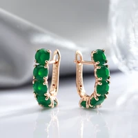 elegant women drop earrings with dark green zircon 585 gold fashion wedding party wear earrings fashion fine jewelry