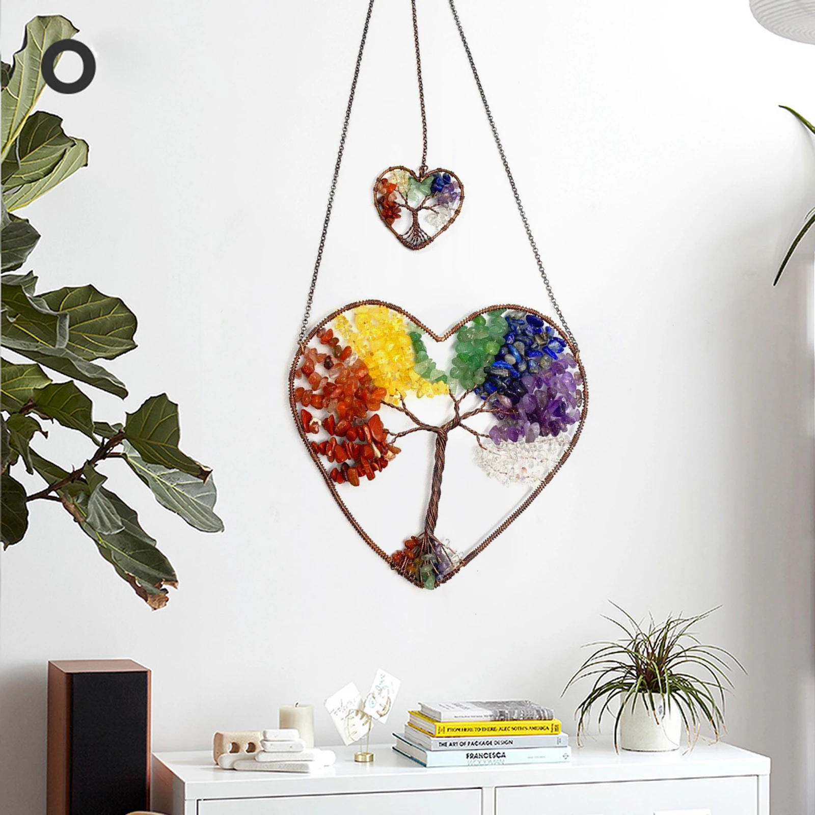 

Подвесные украшения в форме сердца, измельченные кристаллы, двухслойная подвеска, украшение для дома, подарок на день рождения