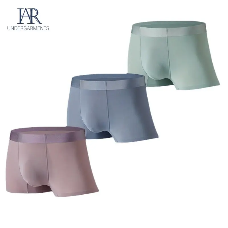 

Men's Ice Silk Underwear Boxer Seamless Ultra-thin Summer Breathable Solid Color Boxer Briefs Men