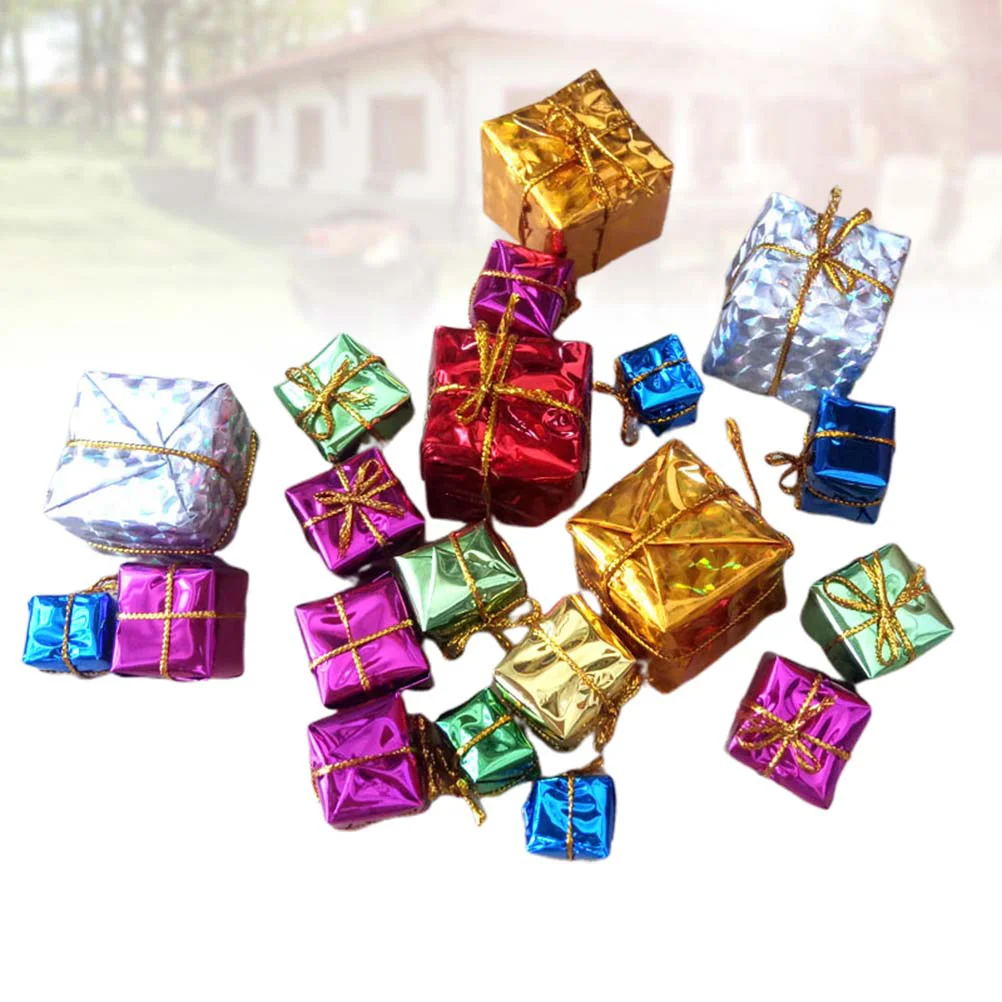 

Christmas Gift Boxes Ornaments Mini Tree Box Miniature Hanging Ornament Presentsdecorations Presentballs Wrapped Decoration