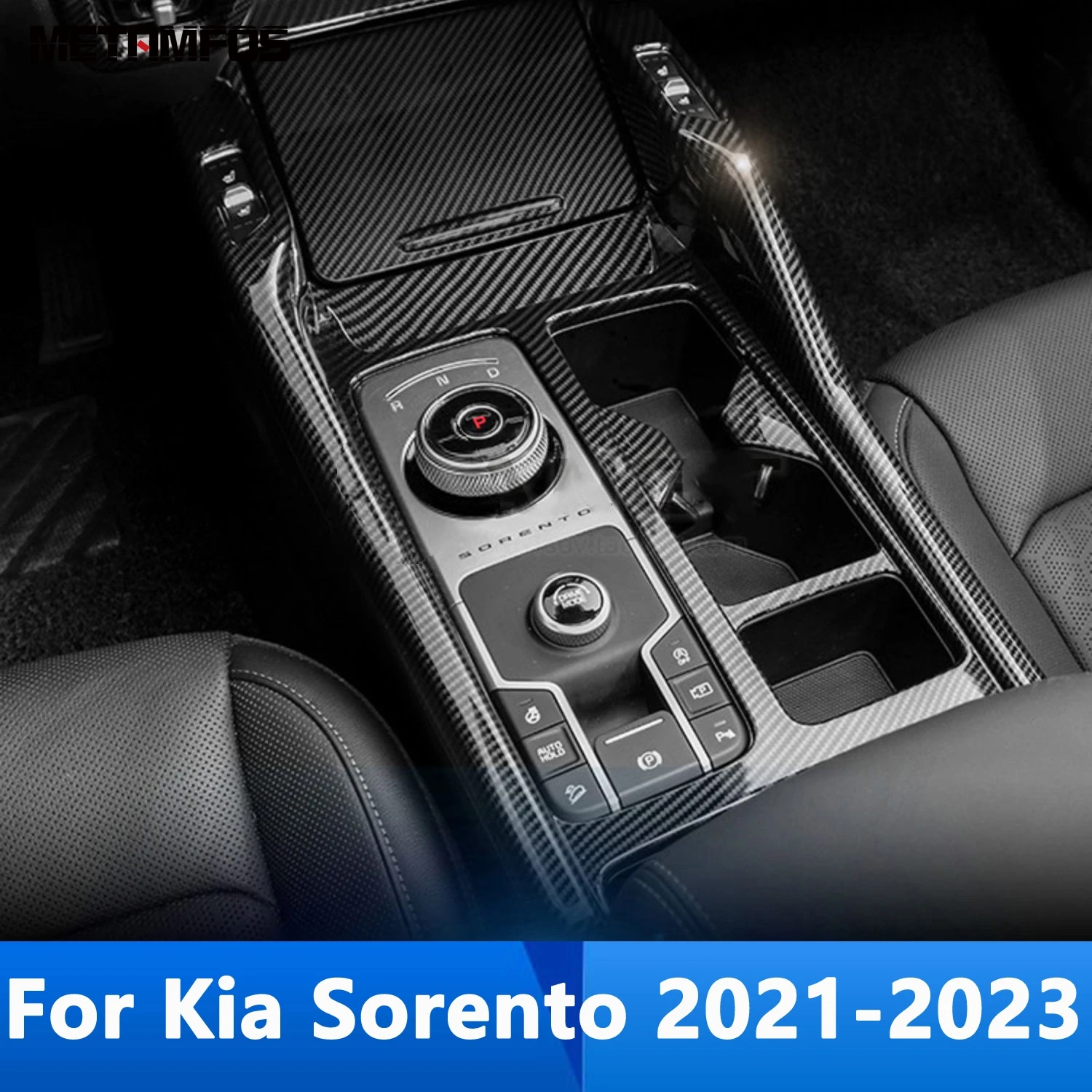 

For Kia Sorento 2021 2022 2023 Carbon Fiber Center Console Gear Shift Box Panel Cover Trim Frame Sticker Accessories Car Styling