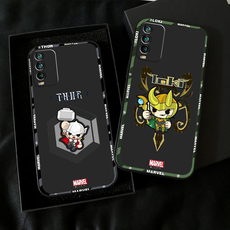 

Marvel Avengers Captain America For Xiaomi Redmi 9T Phone Case For Redmi 9T Funda Liquid Silicon Back Silicone Cover Soft Black
