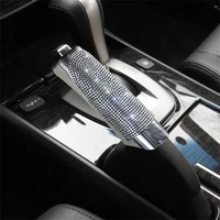 luxury diamond bling car gears handbrake cover handle decoration car interior styling accessories pink for girls