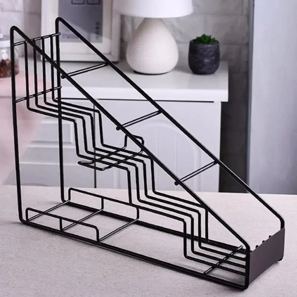 Стойка для хранения кофе 4-уровневая настольная металлическая стойка напитков