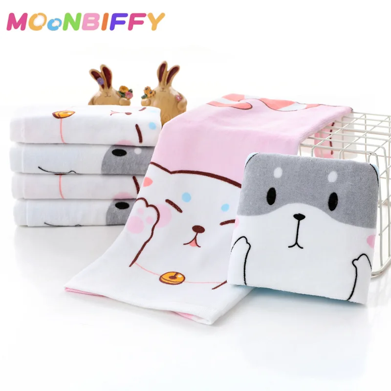 

Детское полотенце с принтом, хлопковое детское полотенце для чистки лица, впитывающее и не так легко потерять волосы, детское полотенце, дет...