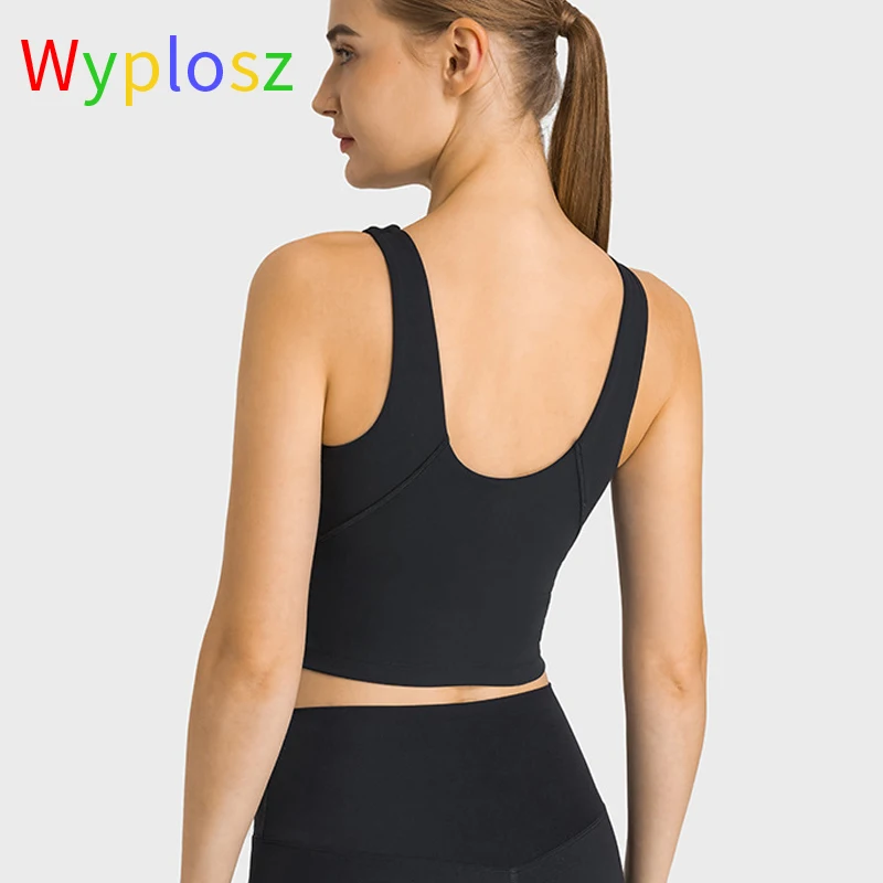 Wyplosz Sports Bras Winter Fitness Workout Comfortable Shockproof Stretch Top Fixed Cup Nylon Vest Back High Strength Lengthen
