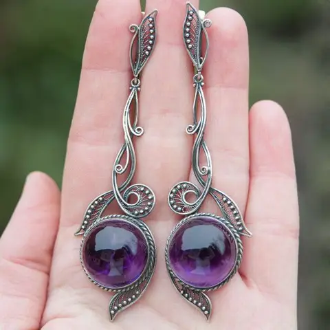 Серебряные висячие серьги NovoPublic