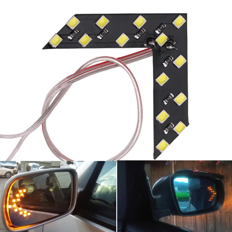 

1pc 12V Car Styling LED Turn Signal Light Rear View Mirror Arrow Panels Indicator Light Rearview Mirror Signal Bulb 14 SMD