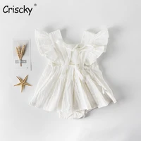 criscky newborn body suit todder clothes set baby girl cotton fly sleeve bodysuit kid clothes set girls infant clothing
