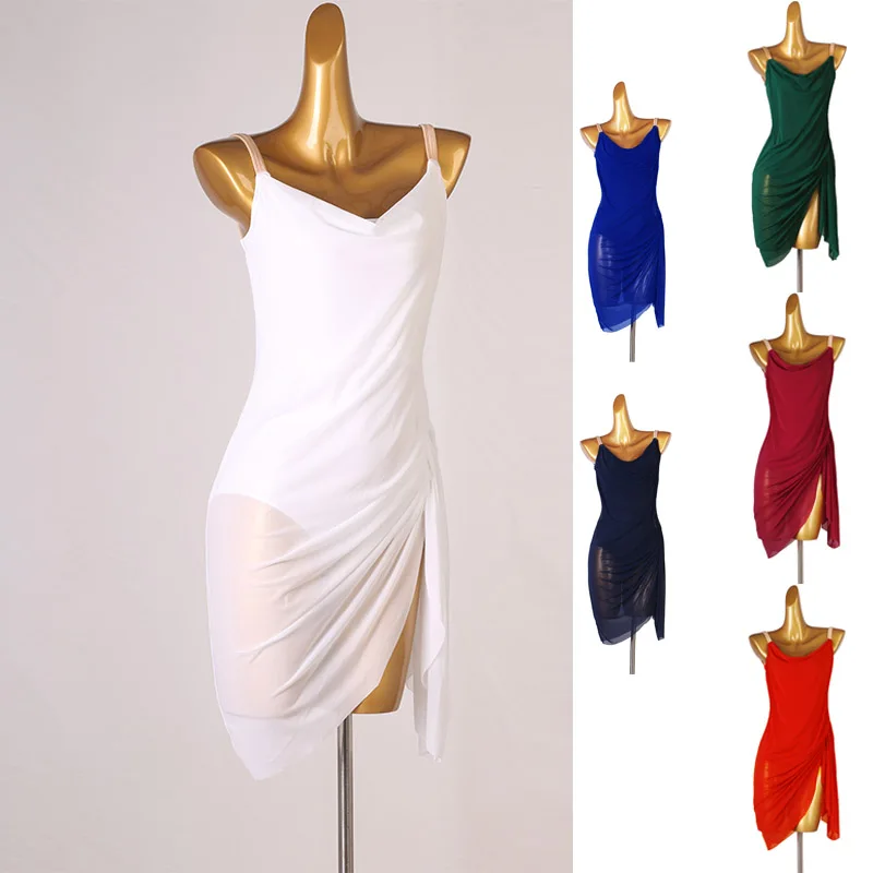 

Женское платье для латиноамериканских танцев, одежда для тренировок из газовой ткани на заказ, костюмы для профессиональных соревнований п...