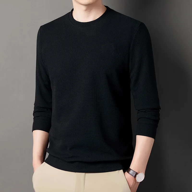 BROWON 2023 весна осень модный вафельный свитер Мужская мода с длинным рукавом