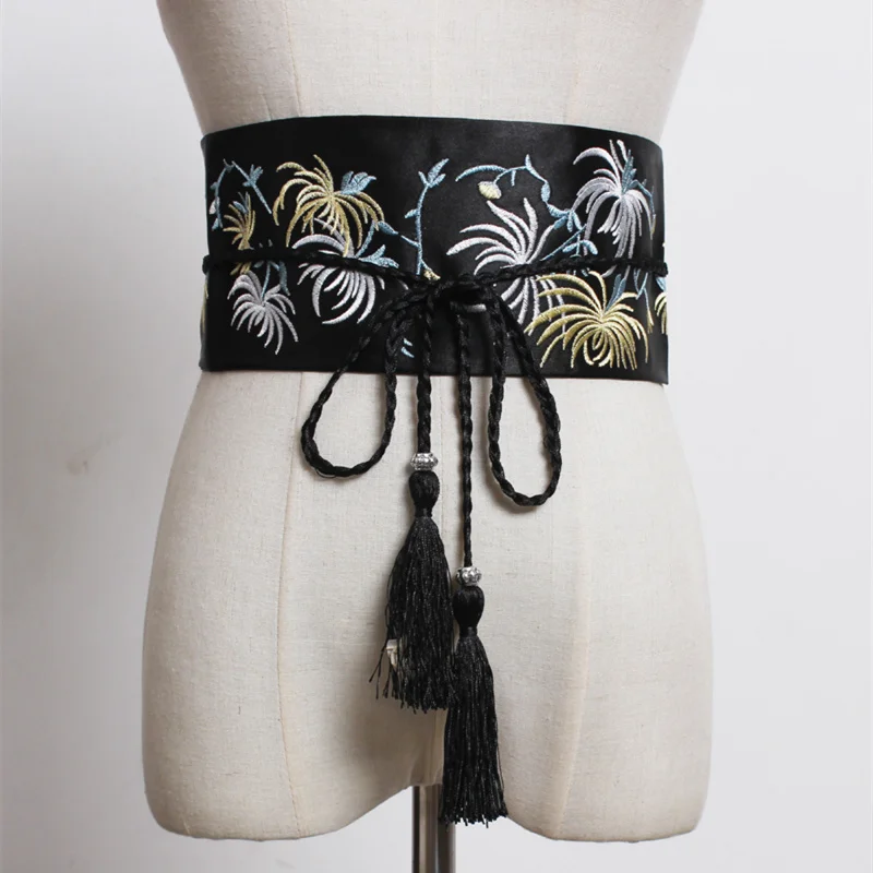 Женский шелковый пояс с кисточками ретро китайское платье вышивкой декоративный