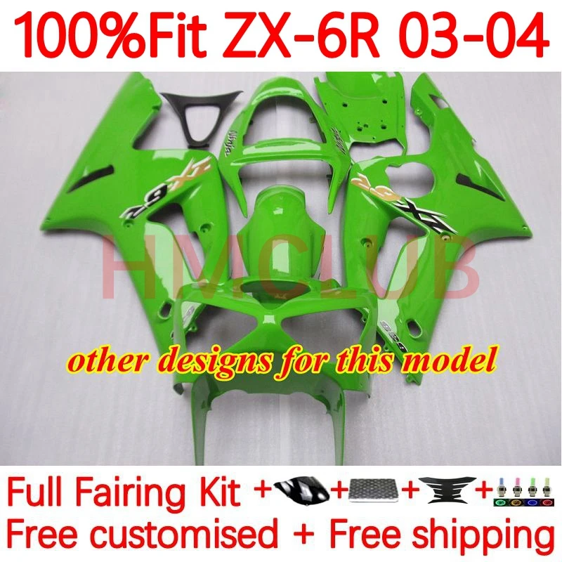Инъекция OEM для KAWASAKI NINJA ZX-636 ZX 6R 636 6 R 600CC ZX636 ZX6R 2003 2004 ZX600 03 04 обтекатель 55No.0 глянцевый