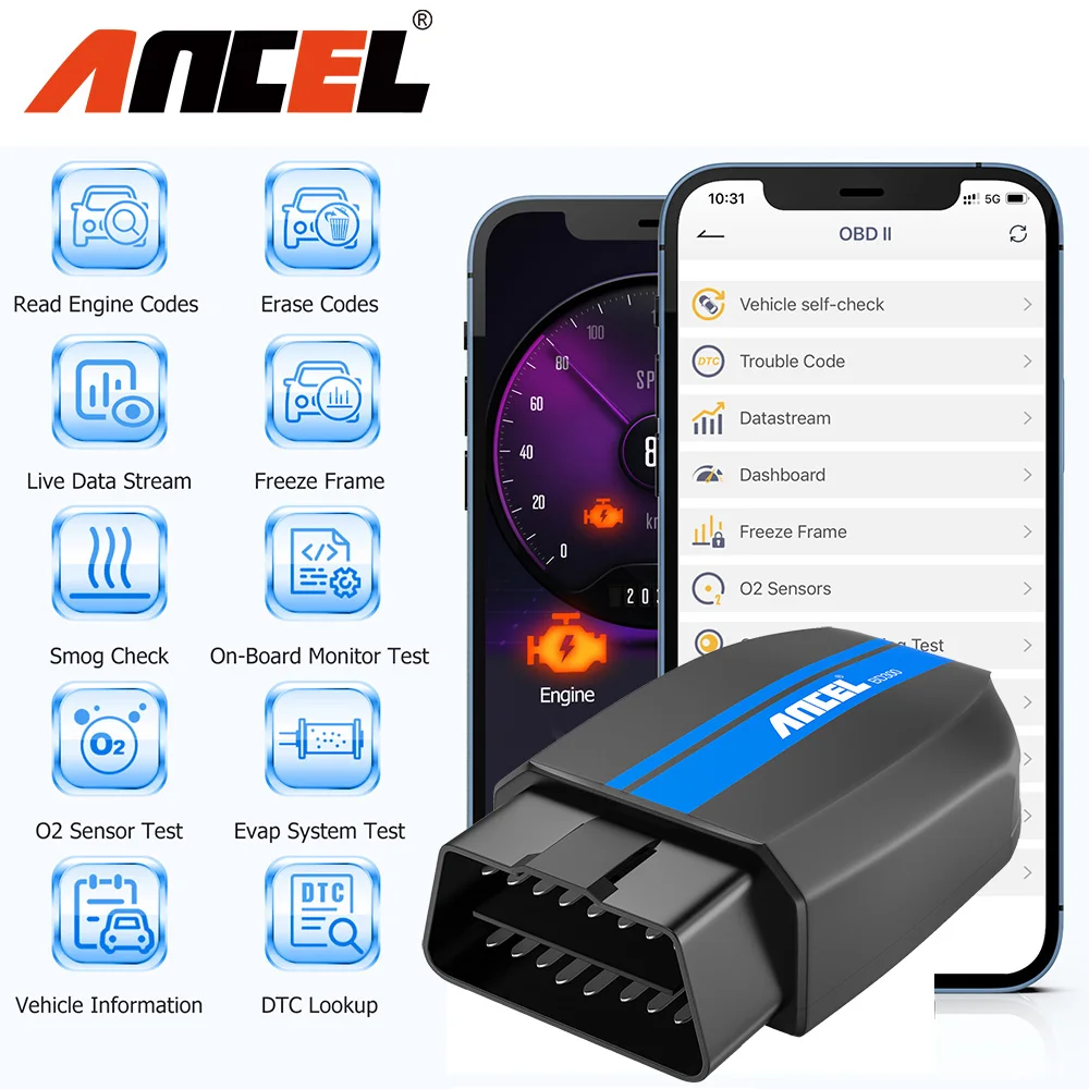 

ANCEL BD300 Bluetooth 5.0 OBD2 ScannerOBDII Code Reader for BMW/Mini ABS SRS Airbag TPMS Oil Reset Diagnostic Scan Tool
