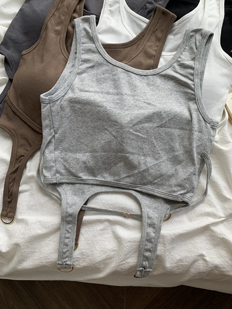 Весна 2023 корейский Sle новый дизайн нерегулярная майка для студенток утягивающий