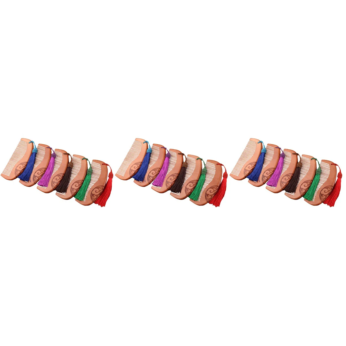 

pcs Tassel Combs Sculptural Wood Combs Practical Hairstyling Combs