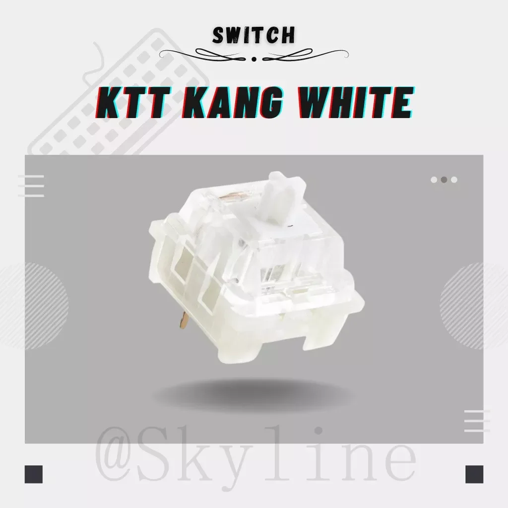 

NEW2023 KTT Kang White Linear Switches V3 for Mechanical or Gaming Keyboards Linear 3 Pins PC House POM Axis Gold Plate Spring 4