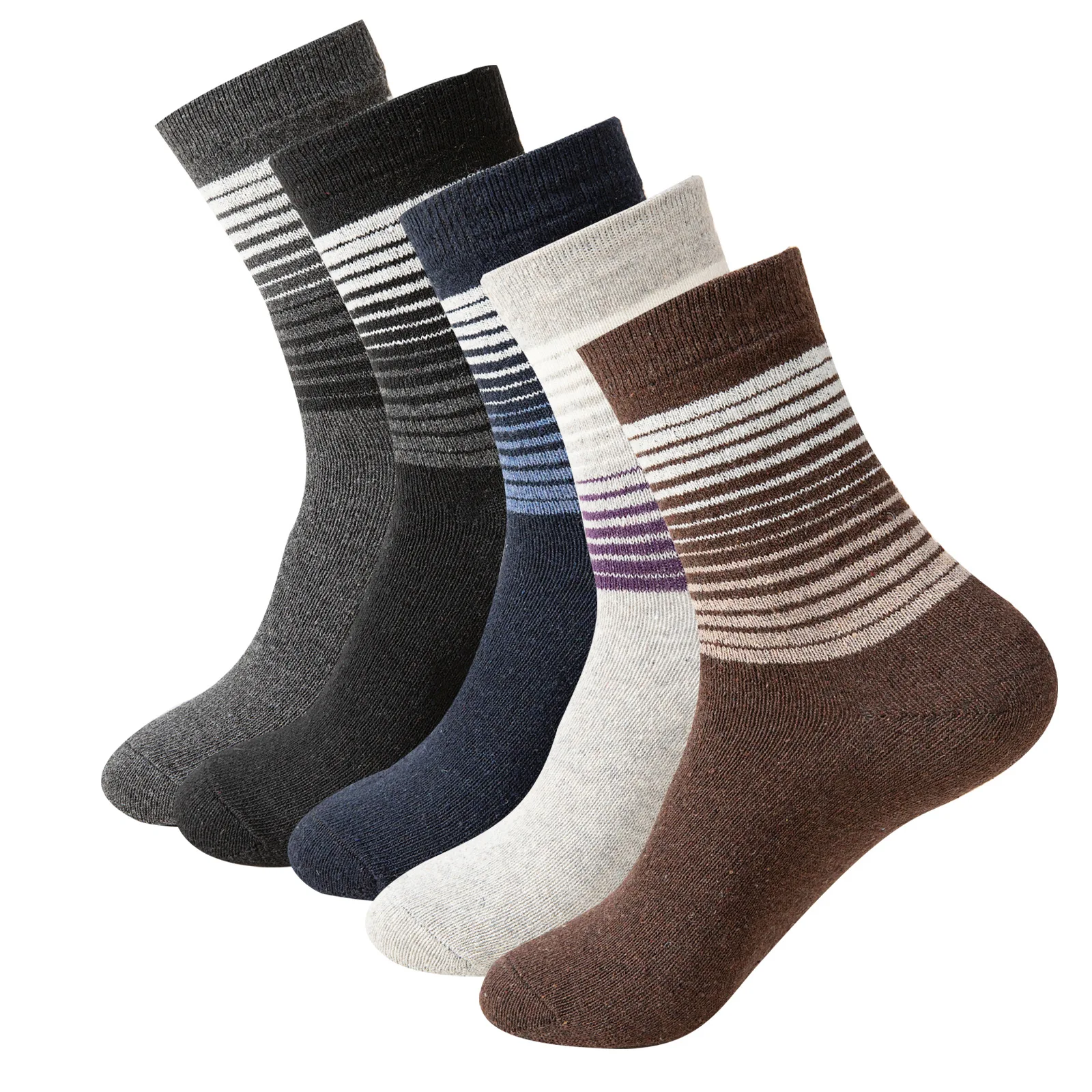 

Hot Autumn/Winter Men's Plush Wool Mid-Calf Socks with Flat Dotted Lines, Thickened and Oversized, Casual Comfort