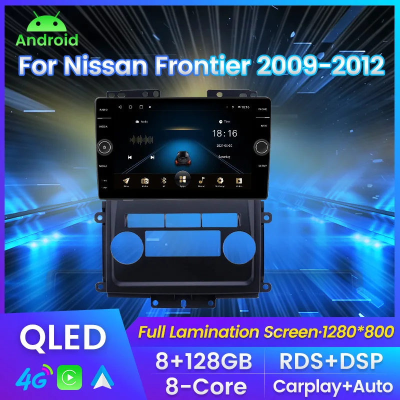 

QLED 8G + 128G Android мультимедийный автомобильный радиоплеер для Nissan Frontier 2009-2012 навигация GPS Авторадио Carplay DSP RDS WIFI SWC