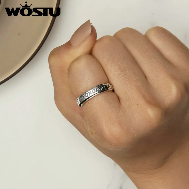 WOSTU оригинальное вращающееся декомпрессионное кольцо из стерлингового серебра