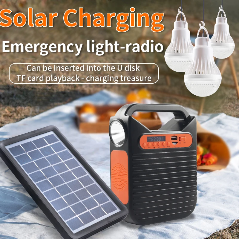 Most popular solar panel light flashlight with 4 in 1 USB charging cable and LED bulbs torch