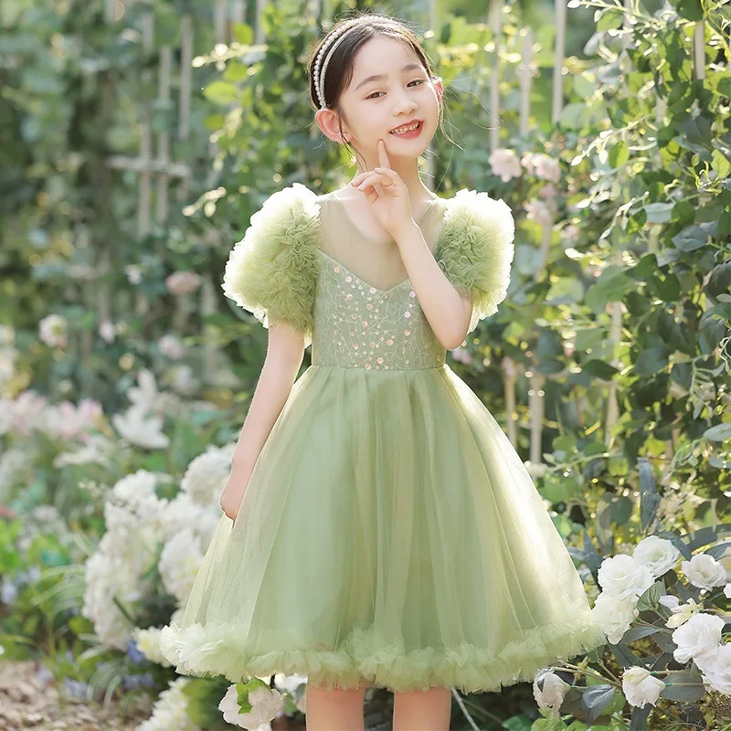 

Short Dresses for Prom Elegant Wedding Clothes Luxury Dress Kids Girl Robe Ball Gown Girls Children Eid Formal Party Baby 2023