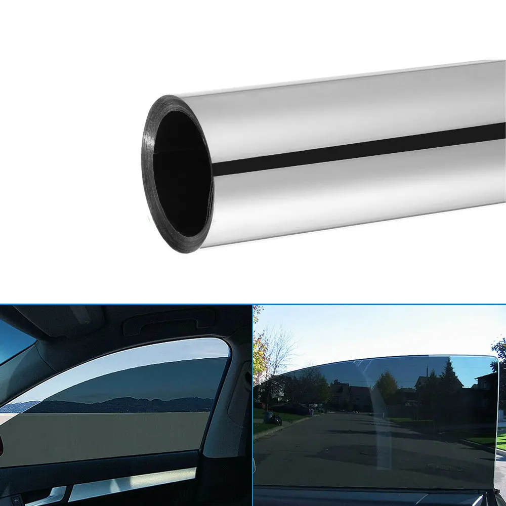 

50x300cm FT Uncut Roll Window Mirror Silver Chrome Tint Film Car Home Office Glass Privacy Protection Car Tuning Accessories