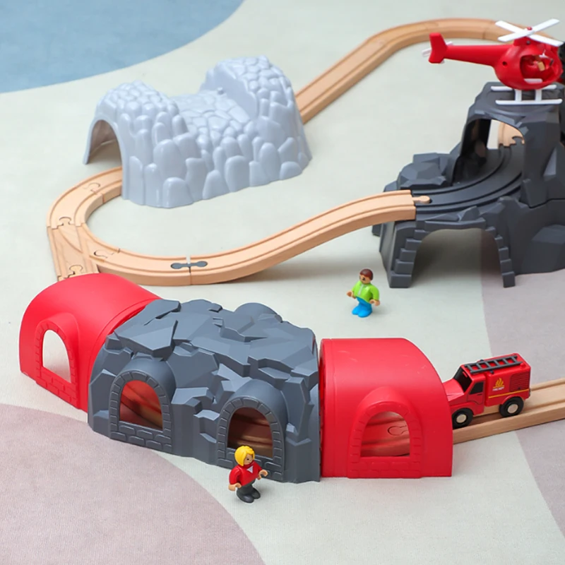 

3 Section Tunnel Cave Can Be Used For Straight Rails Or Curved Rails Compatible With Children's Toy Trains Cars Track Accessorie