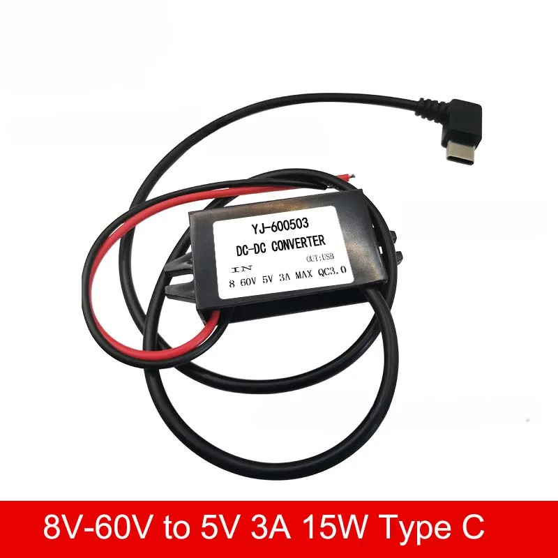 

8V-60V to 5V 3A 15W USB Car Phone Quick Charge Step Down Converter Buck Regulator Module Waterproof Power Supply Adaptive