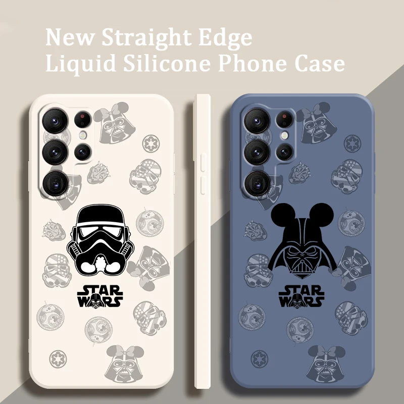 

Super Hero Cartoon Star Wars Case For Samsung S23 S22 S21 S20 FE S10 Plus Lite Ultra 5G Liquid Rope Phone Cover