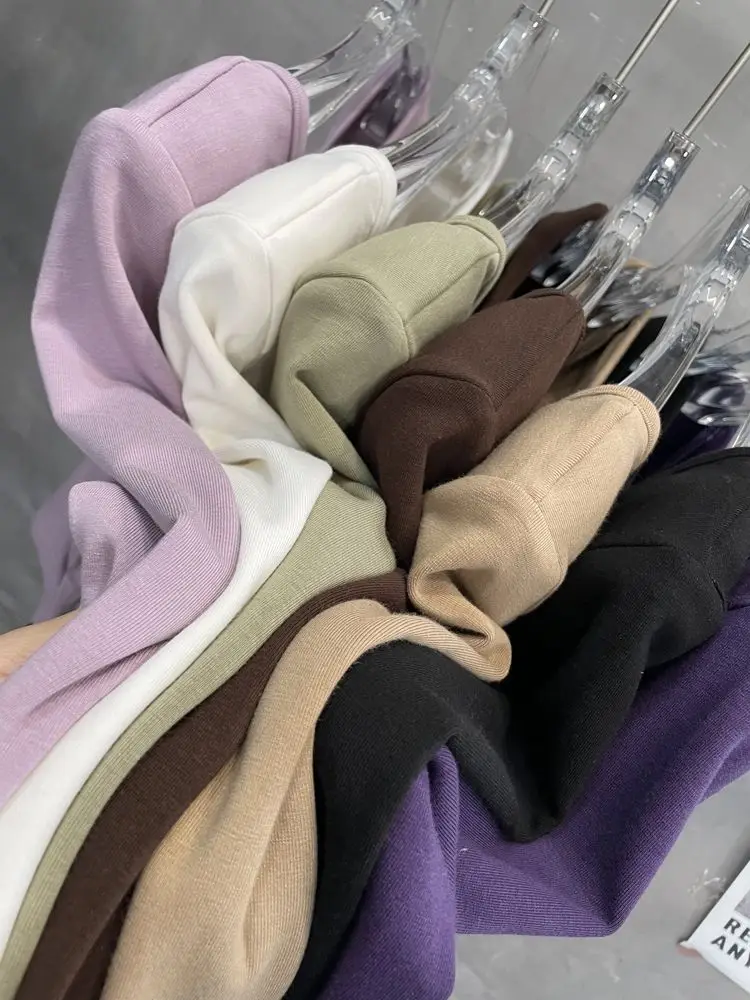 Оптовая продажа футболки с V-образным вырезом для женщин сезон осень-зима