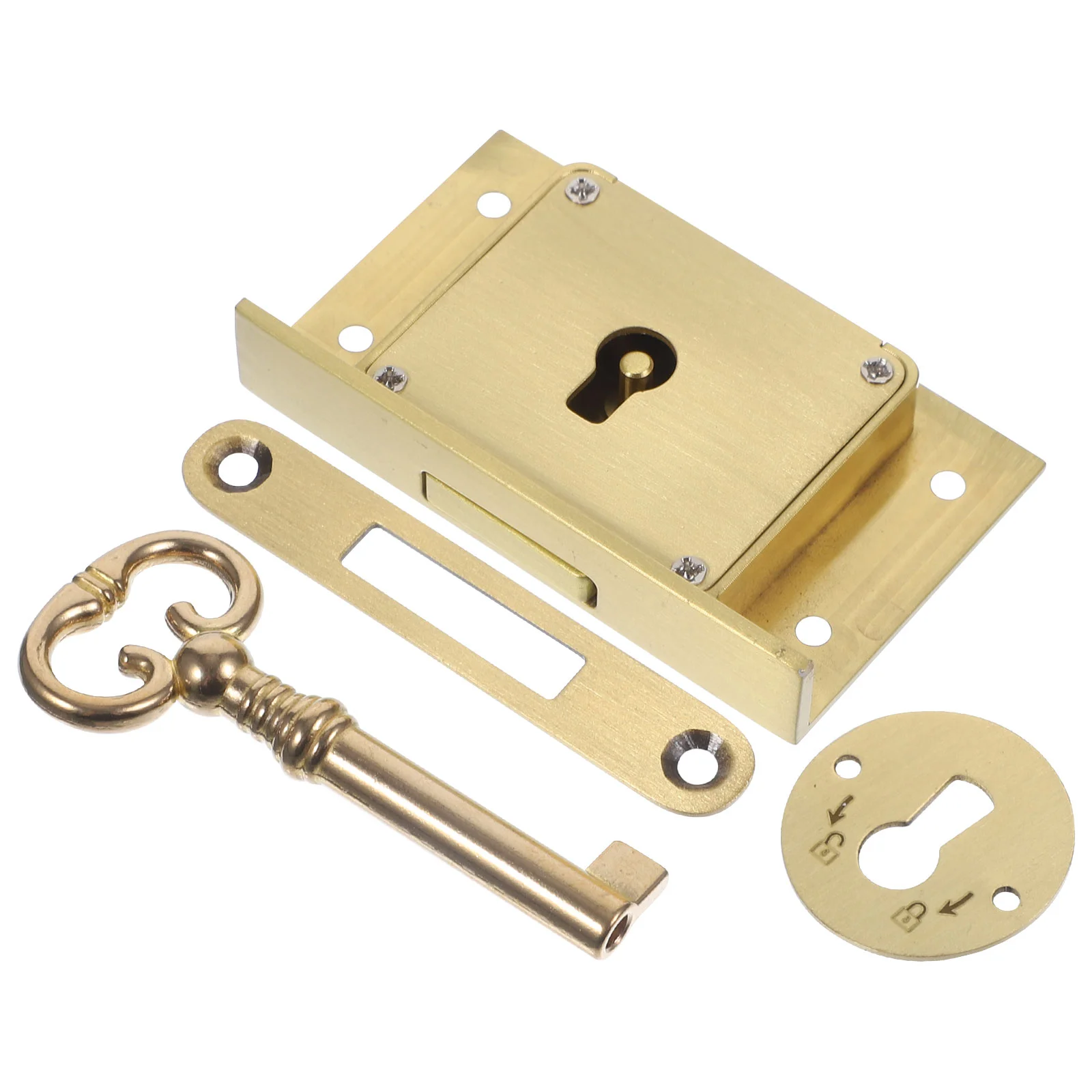 

Retro Drawer Lock Furniture Pure Copper Wooden Box Matte Brushed 4505b Cabinet Locks Key File Desk Drawers Door