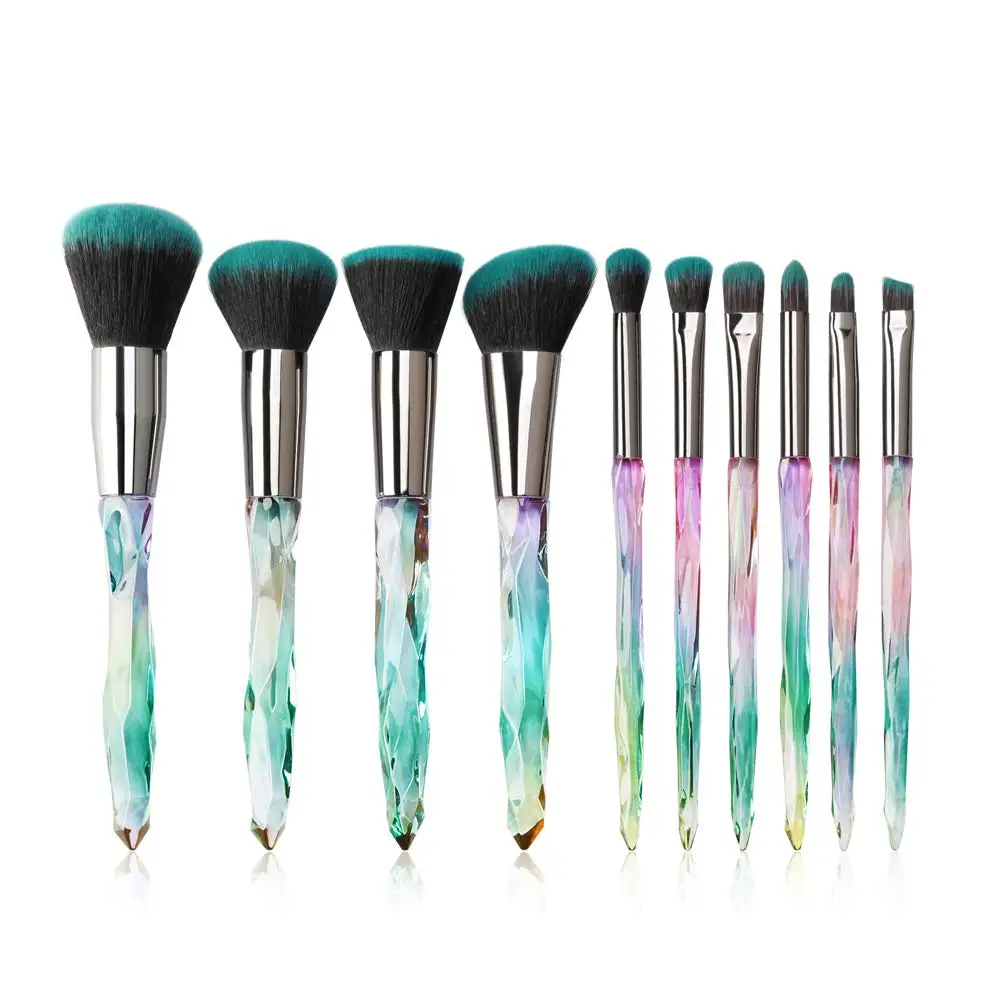 5/10Pcs Crystal Makeup Brushes Set Blending Powder Blush Eyeshadow Eyebrow Cosmetics For Face Make Up Tool Brochas Maquillaje